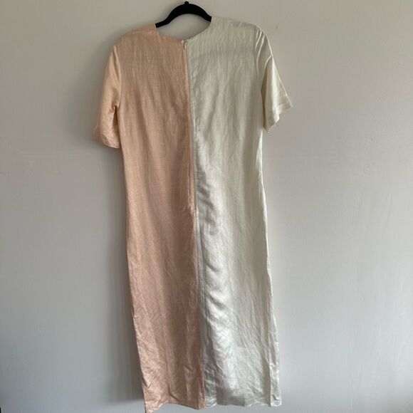 Partow Leah two toned silk/linen blend dress 2 - Picture 11 of 14
